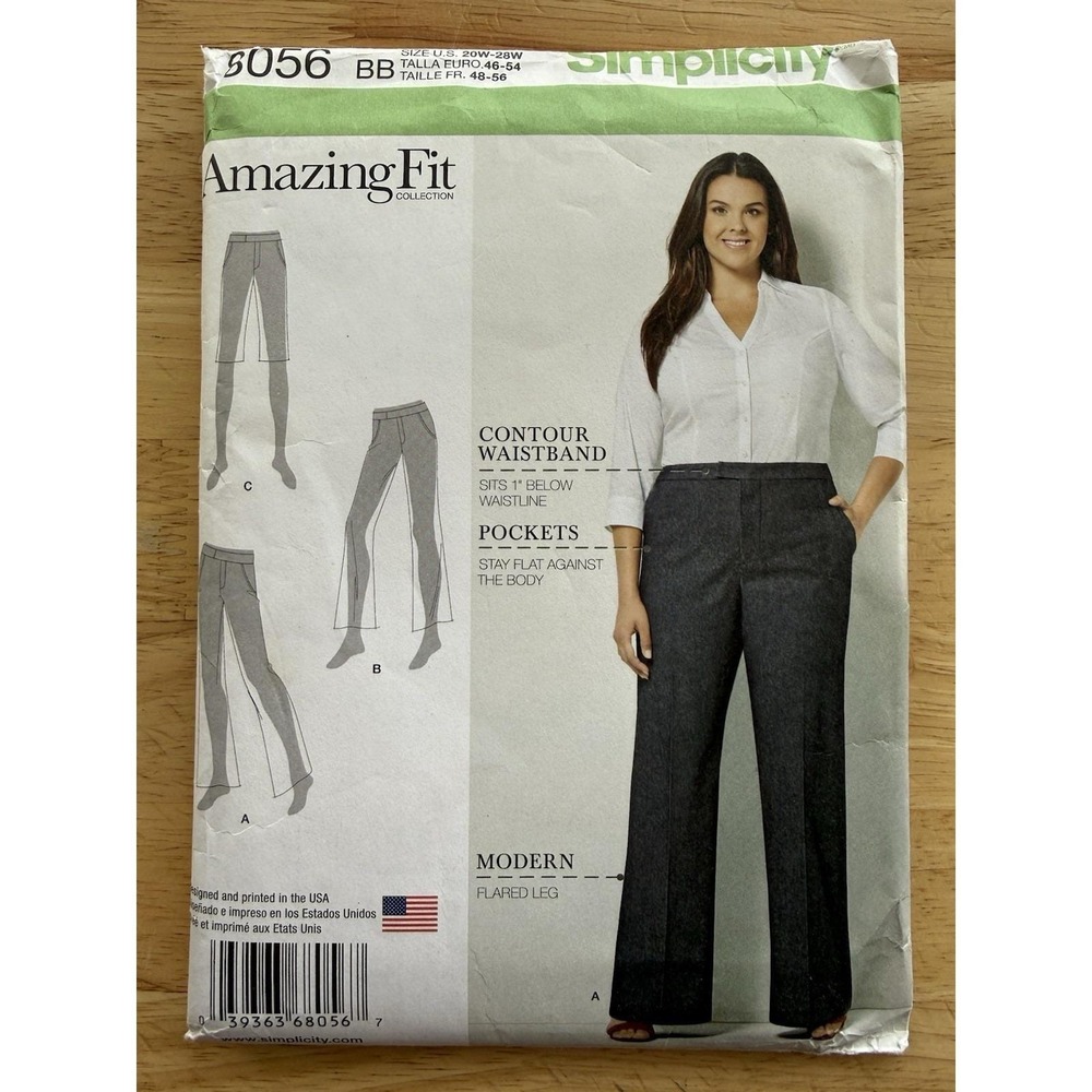 Women's Misses' Pants Jeans Shorts Pattern ~ Simplicity 8056 Size 20W-28W UC